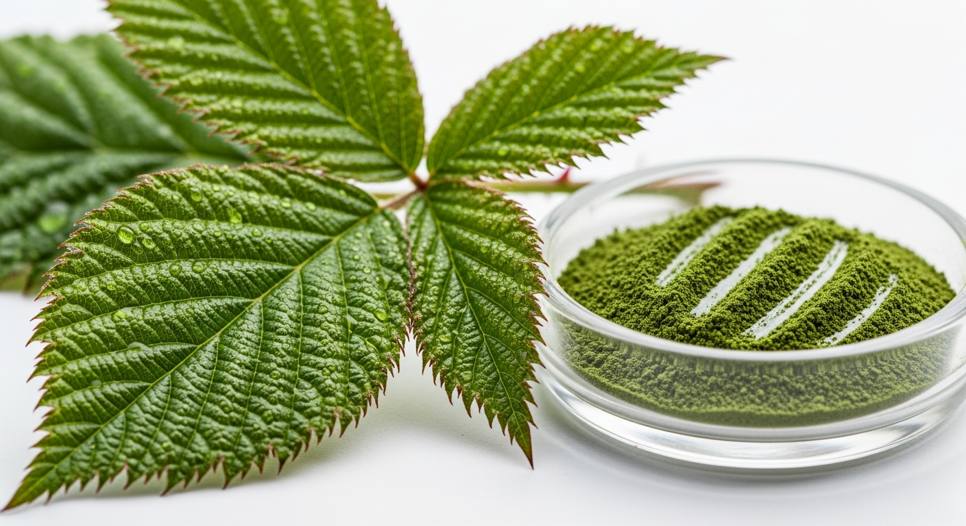 Blackberry leaves and leaf extract powder
