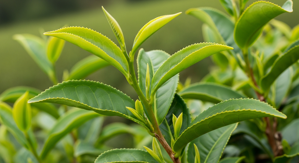 Camellia sinensis çay bitkisinin yaprakları