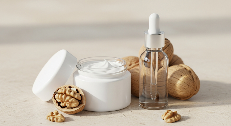 Ceviz ekstraktı içeren kozmetik krem ve serum