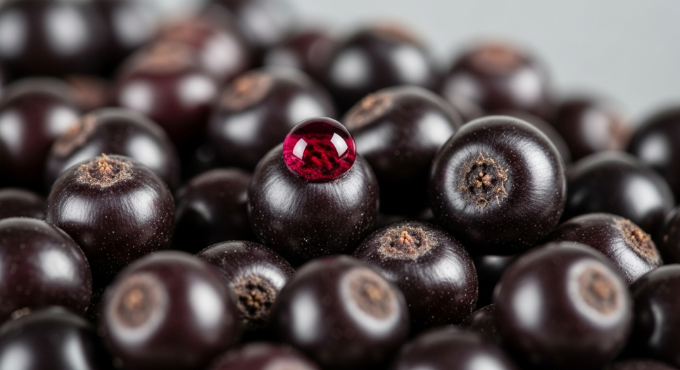 Kara mürver (Sambucus nigra) meyveleri ve koyu antosiyanin rengi