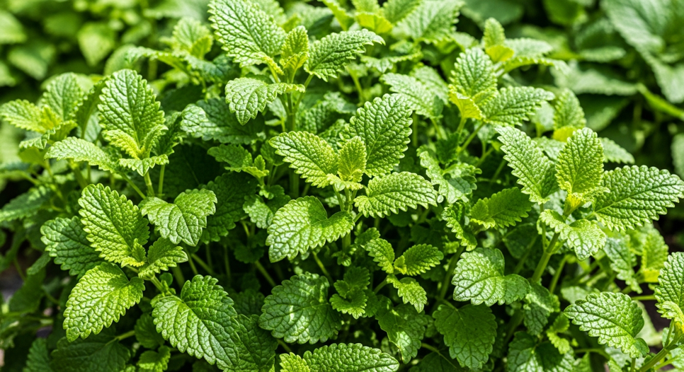 Bahçede yetişen melisa (Melissa officinalis) bitkisi