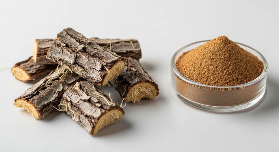 White willow (Salix alba) bark and bark extract powder